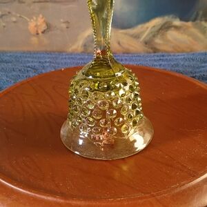 Fenton Hobnail Green Glass Decorative Bell